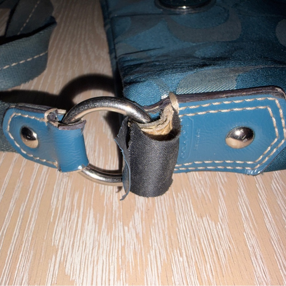 Coach Rehab Dark Teal and Gray Crossbody& Shoulder Bag - Picture 4 of 14